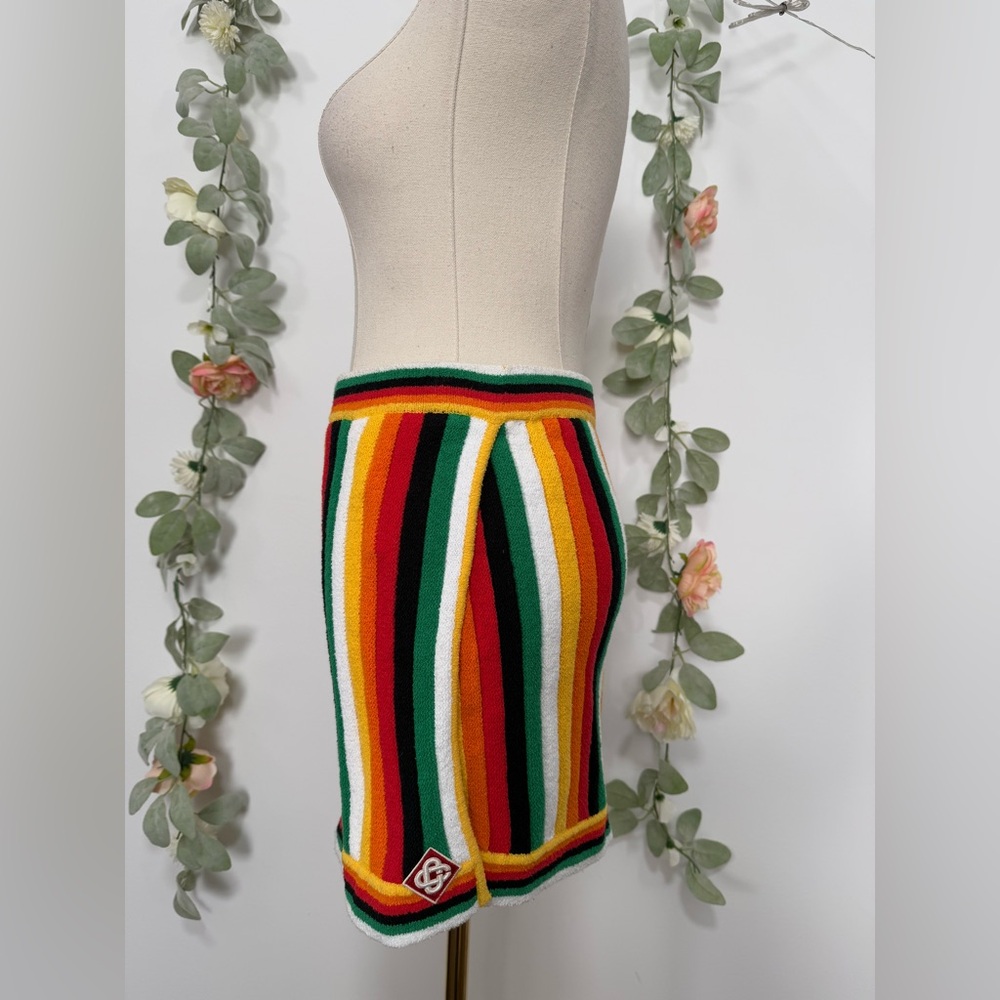 Casablanca Striped Cotton Towelling Skirt - Picture 4 of 9